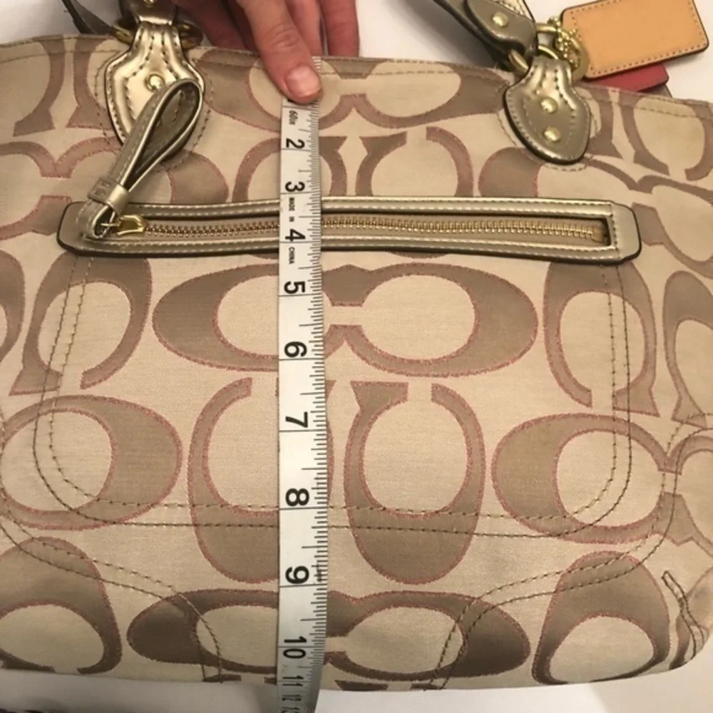 Coach vintage y2k signature pink poppy signature metallic bag